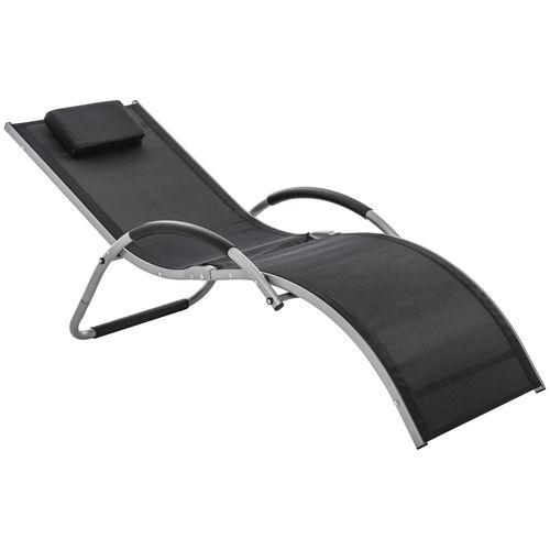 Ergonomic Lounger Chair Removable Headrest Aluminium Black